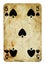 Five of Spades Vintage playing card - isolated on white