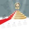 Five staircase strategy steps to award podium, Vector business infographics