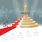 Five staircase strategy steps to award podium, Vector business infographics