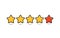 Five star customer product ratings. Flat icon for application Five star customer product rating.