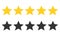 Five star rating set. Review rating, feedback and opinioin rank. 5 in a row. Vector image