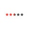 Five star rating for web or app. Buttons for sites. Feedback concept. Vector Illustration isolated on white background