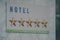Five star signboard on a hotel