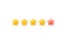 Five stars customer feedback. 3d stars for customer review, feedback and survey. Five stars rating icons in 3d render style.