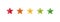 Five stars customer product rating review colorful flat icon scale for apps and websites