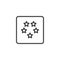 Five stars hotel rating line icon