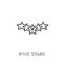 Five stars linear icon. Modern outline Five stars logo concept o