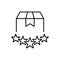 Five Stars Positive Evaluate of Delivery Line Icon. Satisfaction Customer Top Quality Shipping Linear Pictogram. Success