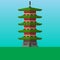 Five storied pagoda in Japan, Asia vector illustration. Flat style icon.