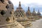 Five stupas conceling Budda statues, Borobudur, Indonesia.