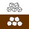 Five sugar or ice cubes icons. Number of sugar pieces in a drink.