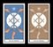 Five of swords. Crossing five swords on a symbolic image of the sun