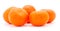 Five tangerines isolated