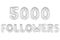 Five thousand followers, chrome grey color