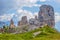 Five Towers Peaks, Nuvolau group, oriental Dolomites, near the famous winter and summer city place of Cortina d`Ampezzo, Veneto, I