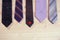 Five violet purple neck ties