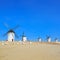 Five windmills. Castile La Mancha, Spain.