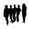 Five women standing body silhouette vector