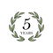 Five year anniversary with floral laurel wreath