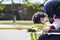 Five year old disabled boy going to school