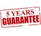 Five years guarantee