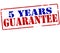 Five years guarantee