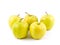 Five yellow apples