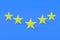 Five yellow stars on blue background. Concept of rating