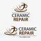 Fix broken ceramic cap logo. Restoration ceramics, dishes, vases