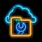 Fix Cloud Folder neon glow icon illustration