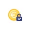 fixed cost icon with euro on white