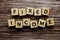 Fixed Income alphabet letter on wooden background