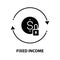 fixed income icon, black vector sign with editable strokes, concept illustration