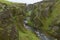 Fjadrargljufur Canyon, river cutting through rocks, Iceland