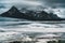 Fjallsarlon Jokulsarlon Huge glacier and mountains in Iceland Vatnajokull glacier aerial drone image with clouds and