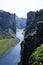 FjaÃ°rÃ¡rgljÃºfur canyon in Iceland during a cold hard rain.