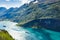 Fjord Geirangerfjord with cruise ships, Norway