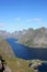 Fjord of Lofoten Islands seen from Reinebringen