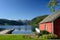 Fjord view with boathouse