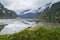 Fjords on Lake Eidfjordvatnet, in the village of Ã˜vre Eidfjord Ovre Eidfjord in the municipality of Eidfjord in the province of