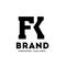 FK letter monogram strong and bold logo