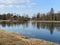 Flach lake or Flachsee in the natural protection zone Aargau Reuss river plain Naturschutzzone Aargauische Auen in der Reussebene