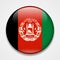 Flag of Afghanistan. Round glossy badge