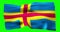 Flag of Aland realistic waving on green screen. Seamless loop animation with high quality