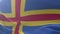 Flag of Aland waving on flagpole in the wind, national symbol of freedom