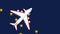 The flag of Alaska planes. Animation of planes flying over the flag of Alaska.