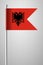 Flag of Albania. National Flag on Flagpole. Isolated Illustration