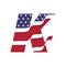 Flag of the American Alphabet Logo K