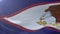 Flag of American Samoa waving on flagpole in wind, national symbol of freedom