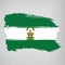 Flag of Andalusia brush strokes. Flag Autonomous Community Andalusia and Leon on transparent background for your web site design,